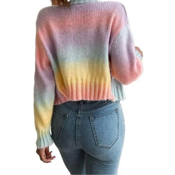 Jessica Simpson Rainbow Knit Button NWT Sweater - Picture 2 of 6